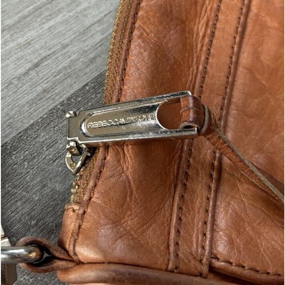 Rebecca Minkoff Mini Mac Brown Leather Crossbody Purse Bag Moto Gold Boho Chain - Picture 3 of 7